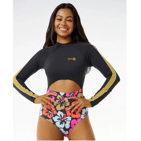 Rip Curl Hibiscus Heat Splice One Piece Surf Suit - Picture 5 of 13